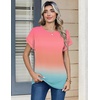 image:imageZeagoo Womens Tops Short Sleeve Cute Summer Blouses Crew Neck Dressy Casual T Shirts Work Clothes S2XLJb218gradient Color