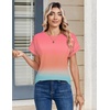 image:imageZeagoo Womens Tops Short Sleeve Cute Summer Blouses Crew Neck Dressy Casual T Shirts Work Clothes S2XLJb218gradient Color
