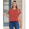 image:imageZeagoo Womens Tops Short Sleeve Cute Summer Blouses Crew Neck Dressy Casual T Shirts Work Clothes S2XLJh590red