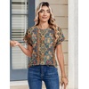 image:imageZeagoo Womens Tops Short Sleeve Cute Summer Blouses Crew Neck Dressy Casual T Shirts Work Clothes S2XLMz721multicolored
