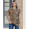 image:imageZeagoo Womens Tops Short Sleeve Cute Summer Blouses Crew Neck Dressy Casual T Shirts Work Clothes S2XLMz721multicolored
