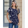 image:imageZeagoo Womens Tops Short Sleeve Cute Summer Blouses Crew Neck Dressy Casual T Shirts Work Clothes S2XLSf180navy
