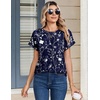 image:imageZeagoo Womens Tops Short Sleeve Cute Summer Blouses Crew Neck Dressy Casual T Shirts Work Clothes S2XLSf180navy