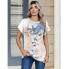 image:imageZeagoo Womens Tops Short Sleeve Cute Summer Blouses Crew Neck Dressy Casual T Shirts Work Clothes S2XLSf311pattern