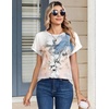 image:imageZeagoo Womens Tops Short Sleeve Cute Summer Blouses Crew Neck Dressy Casual T Shirts Work Clothes S2XLSf311pattern