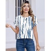 image:imageZeagoo Womens Tops Short Sleeve Cute Summer Blouses Crew Neck Dressy Casual T Shirts Work Clothes S2XLZr229 White Blue
