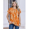 image:imageZeagoo Womens Tops Short Sleeve Cute Summer Blouses Crew Neck Dressy Casual T Shirts Work Clothes S2XLZr466 Orange