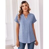 image:imageZeagoo Womens Tops Short Sleeve Summer V Neck Shirts Work Blouses Business Outfits Fashion ClothingStriped 273