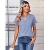 image:imageZeagoo Womens Tops Short Sleeve Summer V Neck Shirts Work Blouses Business Outfits Fashion ClothingStriped 273