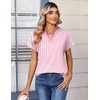 image:imageZeagoo Womens Tops Short Sleeve Summer V Neck Shirts Work Blouses Business Outfits Fashion ClothingStriped 300