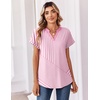 image:imageZeagoo Womens Tops Short Sleeve Summer V Neck Shirts Work Blouses Business Outfits Fashion ClothingStriped 300