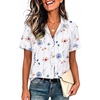 image:imageZeagoo Womens Button Down Blouse Rolled Cuffed Short Sleeve Shirts Casual Work Blouse Summer Hawaiian OutfitsBf112