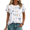 image:imageZeagoo Womens Tops Short Sleeve Cute Summer Blouses Crew Neck Dressy Casual T Shirts Work Clothes S2XLBf290white Flower