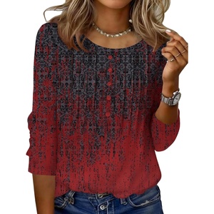 image:imageZeagoo 34 Length Sleeve Womens Tops Round Neck Casual Summer Tunic Tops Basic Tees Blouses Dressy TShirts Pleated ShirtsMz838