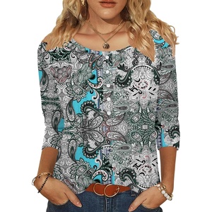 image:imageZeagoo 34 Length Sleeve Womens Tops Round Neck Casual Summer Tunic Tops Basic Tees Blouses Dressy TShirts Pleated ShirtsMz906