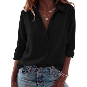 image:imageZeagoo Blouses for Women Dressy Casual Long Sleeve Button Down Shirts Collared Summer Tops Fall Fashion ClothesBblack