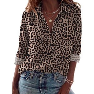 image:imageZeagoo Blouses for Women Dressy Casual Long Sleeve Button Down Shirts Collared Summer Tops Fall Fashion ClothesLeopard Print