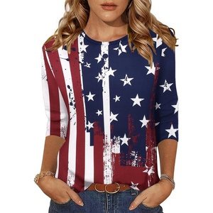 image:imageZeagoo Womens Casual 34 Sleeve TShirts Round Neck Cute Tunic Tops Basic Tees Blouses Business Work Tee TopFlaggq41