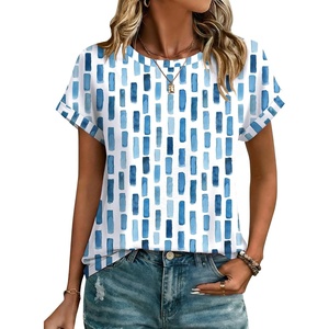 image:imageZeagoo Womens Tops Short Sleeve Cute Summer Blouses Crew Neck Dressy Casual T Shirts Work Clothes S2XLCx329blue