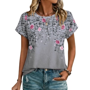 image:imageZeagoo Womens Tops Short Sleeve Cute Summer Blouses Crew Neck Dressy Casual T Shirts Work Clothes S2XLHf36grey