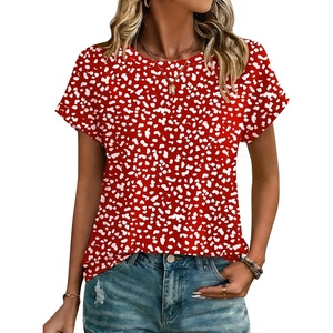 image:imageZeagoo Womens Tops Short Sleeve Cute Summer Blouses Crew Neck Dressy Casual T Shirts Work Clothes S2XLJh590red