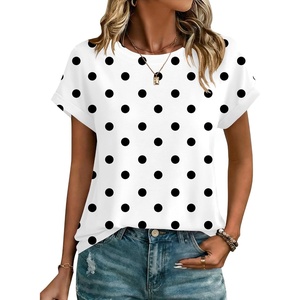 image:imageZeagoo Womens Tops Short Sleeve Cute Summer Blouses Crew Neck Dressy Casual T Shirts Work Clothes S2XLJh592 Polka Dots