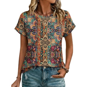 image:imageZeagoo Womens Tops Short Sleeve Cute Summer Blouses Crew Neck Dressy Casual T Shirts Work Clothes S2XLMz721multicolored
