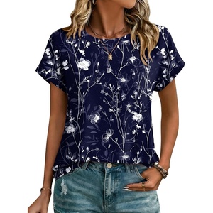 image:imageZeagoo Womens Tops Short Sleeve Cute Summer Blouses Crew Neck Dressy Casual T Shirts Work Clothes S2XLSf180navy