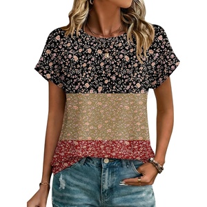 image:imageZeagoo Womens Tops Short Sleeve Cute Summer Blouses Crew Neck Dressy Casual T Shirts Work Clothes S2XLXh553flowers
