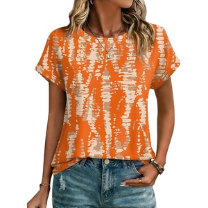 image:imageZeagoo Womens Tops Short Sleeve Cute Summer Blouses Crew Neck Dressy Casual T Shirts Work Clothes S2XLZr466 Orange