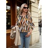 image:imageWomens Button Down Shirt Classic Fit Dress Shirt Work Business Casual Long Sleeve Blouse TopsMulticolor Print