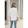 image:imageZeagoo Button Down Shirts for Women 34 Length Sleeve Work Tops V Neck Shirts Dressy Casual Business Blouses with PocketAawhite
