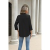 image:imageZeagoo Button Down Shirts for Women 34 Length Sleeve Work Tops V Neck Shirts Dressy Casual Business Blouses with PocketAblack