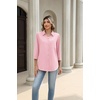 image:imageZeagoo Button Down Shirts for Women 34 Length Sleeve Work Tops V Neck Shirts Dressy Casual Business Blouses with PocketApink
