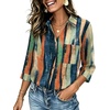 image:imageZeagoo Button Down Shirts for Women 34 Length Sleeve Work Tops V Neck Shirts Dressy Casual Business Blouses with PocketCx289