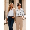 image:imageZeagoo Button Down Shirts for Women 34 Length Sleeve Work Tops V Neck Shirts Dressy Casual Business Blouses with PocketJh592