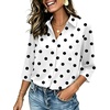 image:imageZeagoo Button Down Shirts for Women 34 Length Sleeve Work Tops V Neck Shirts Dressy Casual Business Blouses with PocketJh592