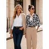 image:imageZeagoo Button Down Shirts for Women 34 Length Sleeve Work Tops V Neck Shirts Dressy Casual Business Blouses with PocketJh608