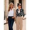 image:imageZeagoo Button Down Shirts for Women 34 Length Sleeve Work Tops V Neck Shirts Dressy Casual Business Blouses with PocketJh654