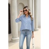 image:imageZeagoo Button Down Shirts for Women 34 Length Sleeve Work Tops V Neck Shirts Dressy Casual Business Blouses with PocketTz273
