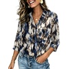 image:imageZeagoo Button Down Shirts for Women 34 Length Sleeve Work Tops V Neck Shirts Dressy Casual Business Blouses with PocketZr220