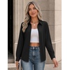 image:imageZeagoo Button Down Shirts for Women Long Sleeve Tops Striped Solid Blouses  Collared V Neck Shirts Button Up Shirt Dressy Casual Blouses Cute Summer Fall Fashion Clothes Office Work Tops Spring OutfitsBlack