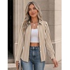 image:imageZeagoo Button Down Shirts for Women Long Sleeve Tops Striped Solid Blouses  Collared V Neck Shirts Button Up Shirt Dressy Casual Blouses Cute Summer Fall Fashion Clothes Office Work Tops Spring OutfitsBrown Stripedtz314