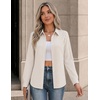 image:imageZeagoo Button Down Shirts for Women Long Sleeve Tops Striped Solid Blouses  Collared V Neck Shirts Button Up Shirt Dressy Casual Blouses Cute Summer Fall Fashion Clothes Office Work Tops Spring OutfitsKhaki Stripedtz422