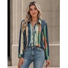 image:imageZeagoo Button Down Shirts for Women Long Sleeve Tops Striped Solid Blouses  Collared V Neck Shirts Button Up Shirt Dressy Casual Blouses Cute Summer Fall Fashion Clothes Office Work Tops Spring OutfitsBoho Stripedcx289