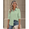 image:imageZeagoo Button Down Shirts for Women Long Sleeve Tops Striped Solid Blouses  Collared V Neck Shirts Button Up Shirt Dressy Casual Blouses Cute Summer Fall Fashion Clothes Office Work Tops Spring OutfitsGreen Stripedtz405