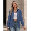 image:imageZeagoo Button Down Shirts for Women Long Sleeve Tops Striped Solid Blouses  Collared V Neck Shirts Button Up Shirt Dressy Casual Blouses Cute Summer Fall Fashion Clothes Office Work Tops Spring OutfitsNavy Blue