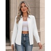 image:imageZeagoo Button Down Shirts for Women Long Sleeve Tops Striped Solid Blouses  Collared V Neck Shirts Button Up Shirt Dressy Casual Blouses Cute Summer Fall Fashion Clothes Office Work Tops Spring OutfitsWhite