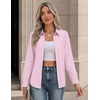image:imageZeagoo Button Down Shirts for Women Long Sleeve Tops Striped Solid Blouses  Collared V Neck Shirts Button Up Shirt Dressy Casual Blouses Cute Summer Fall Fashion Clothes Office Work Tops Spring OutfitsPink Stripedtw338