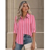 image:imageZeagoo Button Down Shirts for Women Long Sleeve Tops Striped Solid Blouses  Collared V Neck Shirts Button Up Shirt Dressy Casual Blouses Cute Summer Fall Fashion Clothes Office Work Tops Spring OutfitsPink Stripedtz407
